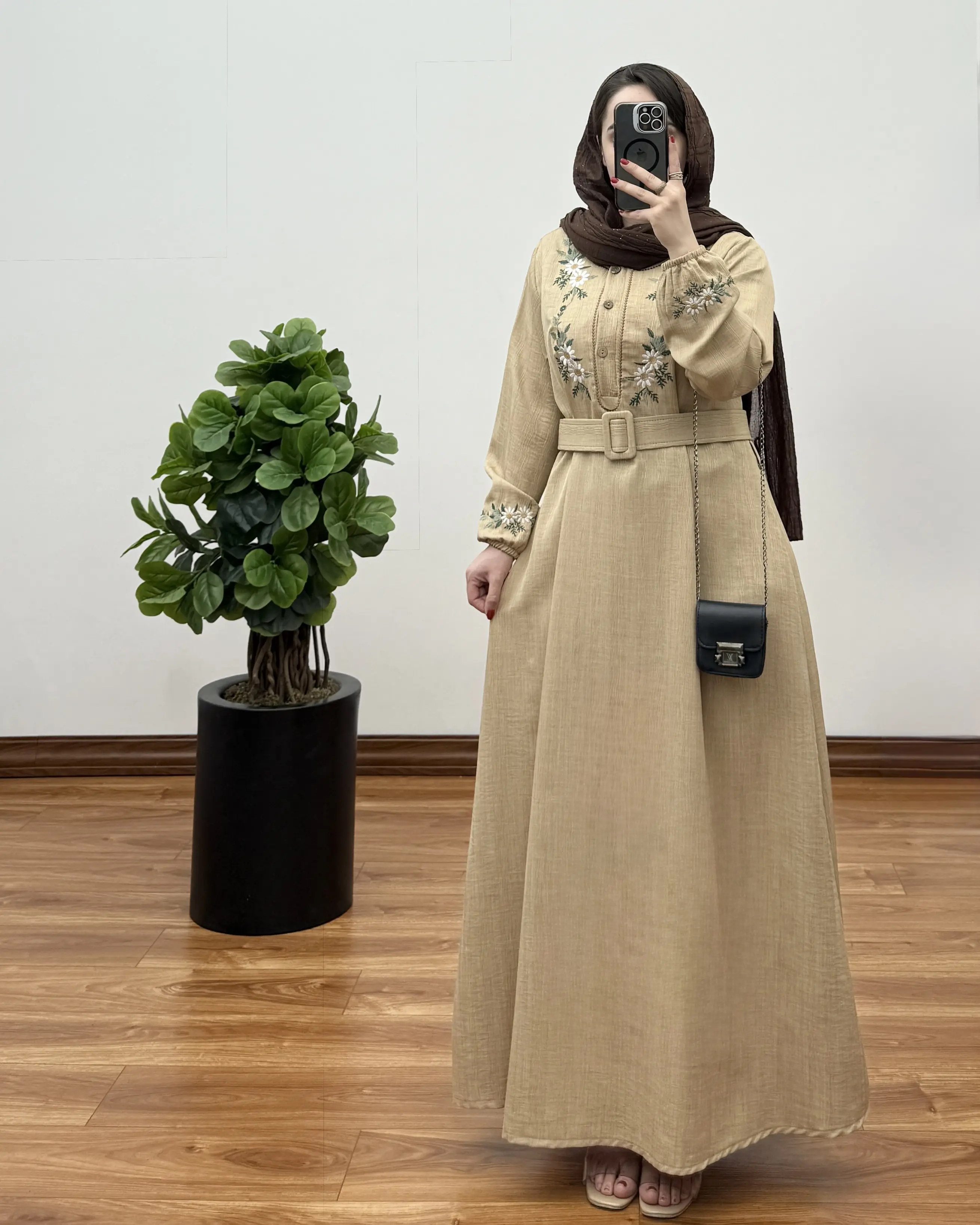 مانتو زنانه بلند قواره دار مدل شهربانو طرح گل
